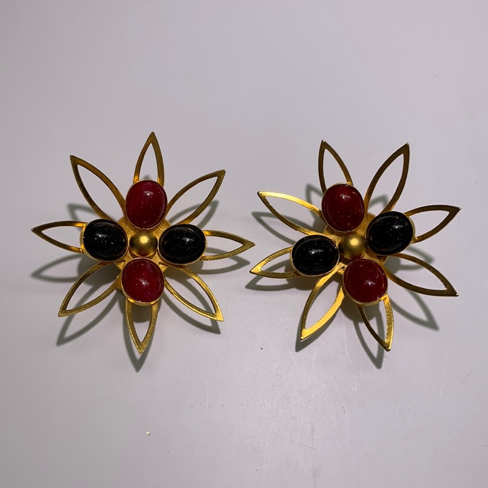 Vintage 1980s Marcy Feld Signed Clip Earrings